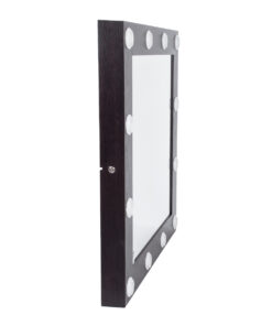 GloboStar® MAKEUP MIRROR-80×80-2 Μοντέρνος Καθρέπτης Μακιγιάζ με Πλαίσιο Φυσικού Ξύλου με Διακόπτη On/Off 12 x E27 AC220-240V – Μ80 x Π7 x Υ80cm – Καφέ Wenge