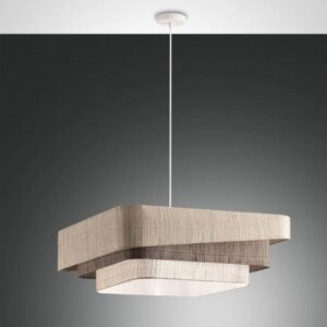 Κρεμαστό Φωτιστικό   Fabas Luce Camargue E27 Μπεζ     – 3641-40-353