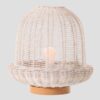 ΠΟΡΤΑΤΙΦ E27 ΒΑΣΗ ΞΥΛΟ & RATTAN Φ29×30 ΛΕΥΚΟ EUROLAMP 144-78001