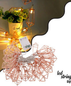 79806 Διακοσμητική Γιρλάντα Bronze Cone 5 Μέτρα με Διακόπτη On/Off – 40 LED 4W με Μπαταρίες 3xAA & Διάφανο Καλώδιο IP20 Θερμό Λευκό 2700K Μ5m