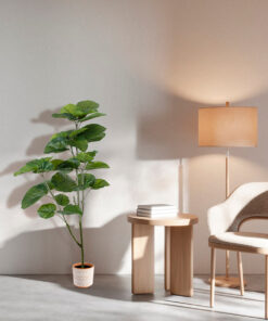 GloboStar® Artificial Garden INDIA 20498 Διακοσμητικό Κεραμικό Κασπώ Γλάστρα – Flower Pot Λευκό με Πορτοκαλί Φ17.5 x Υ16.5cm