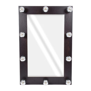 GloboStar® MAKEUP MIRROR-60×90-2 Μοντέρνος Καθρέπτης Μακιγιάζ με Πλαίσιο Φυσικού Ξύλου με Διακόπτη On/Off 10 x E27 AC220-240V – Μ60 x Π7 x Υ90cm – Καφέ Wenge