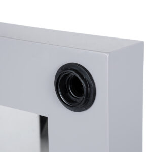 GloboStar® MAKEUP MIRROR-60×90-3 Μοντέρνος Καθρέπτης Μακιγιάζ με Πλαίσιο Φυσικού Ξύλου με Διακόπτη On/Off 10 x E27 AC220-240V – Μ60 x Π7 x Υ90cm – Γκρι Τσιμέντου