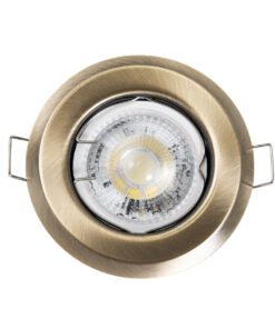 GloboStar® DELTA 77813 Χωνευτό Στρόγγυλο Σποτ Οροφής για Λάμπα MR16 με Βάση GU5.3 ή GU10 – IP20 – Μεταλλικό – Φ83 x Υ31mm – Μπρούτζινο – 5 Χρόνια Εγγύηση