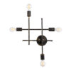 GloboStar® PIPING 00663 Vintage Επιτοίχιο Φωτιστικό Πολύφωτο 4xE27 AC220-240V IP20 – Μ40 x Π9 x Υ52cm – Μπρούτζινο Μεταλλικό Πλέγμα