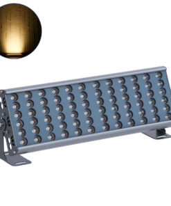 GloboStar® FLOOD-TENA 90221 Προβολέας Wall Washer για Φωτισμό Κτιρίων LED 72W 6480lm 10° DC 24V Αδιάβροχο IP65 L46.5 x W7 x H16.5cm Θερμό Λευκό 2700K – Ασημί – 3 Years Warranty