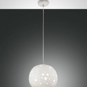 Κρεμαστό Φωτιστικό   Fabas Luce Corvara E27 Λευκό     – 3531-40-102
