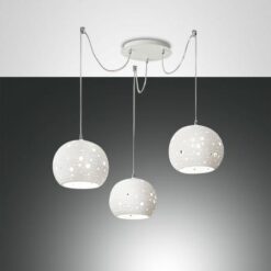 Κρεμαστό Φωτιστικό   Fabas Luce Corvara 3X E27 Λευκό     – 3531-47-102