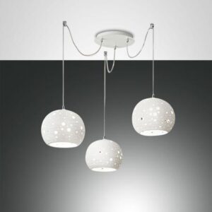 Κρεμαστό Φωτιστικό   Fabas Luce Corvara 3X E27 Λευκό     – 3531-47-102
