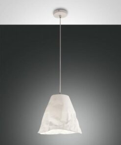 Κρεμαστό Φωτιστικό   Fabas Luce Crumple E27 Λευκό     – 3535-40-102