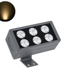 GloboStar® FLOOD-DANY 90375 Προβολέας Wall Washer για Φωτισμό Κτιρίων LED 24W 2160lm 5° DC 24V Αδιάβροχο IP65 L16 x W9.5 x H7.5cm Θερμό Λευκό 3000K – Γκρι Ανθρακί – 3 Years Warranty