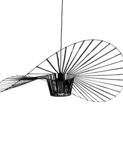 GloboStar® LUMINOVA 61467 Μοντέρνο Κρεμαστό Φωτιστικό Πλέγμα Μονόφωτο 1 x E27 IP20 Μαύρο Σχοινί με Μαύρο Σύρμα – Μ100 x Π100 x Υ30cm