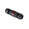 GloboStar® FAST-CONNECT 69920 Διπλός Ι Αδιάβροχος IP68 Σύνδεσμος Ταχείας Σύνδεσης & Διακλάδωσης Καλωδίων – 1 x Είσοδος & 1 x Έξοδος – Εσωτερική Τριπλή Κλέμα με Συμβατή Διατομή Καλωδίων 3 x 0.5mm² έως 3 x 1.5mm² – 450V 16A Max – Φ2.5 x Υ9cm – Μαύρο – 5 Years Warranty