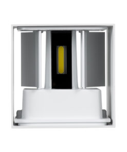 GloboStar® AXIS-S 60566 Φωτιστικό Τοίχου – Απλίκα Αρχιτεκτονικού Φωτισμού Εσωτερικού/Εξωτερικού Χώρου Up & Down LED 10W 1250lm 10 έως 60° AC 220-240V Αδιάβροχο IP65 Μ10 x Π10 x Υ10cm – Ψυχρό Λευκό 6000K – Λευκό – Bridgelux Chip – 3 Χρόνια Εγγύηση