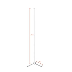 Μοντέρνο Minimal Επιδαπέδιο Μαύρο Φωτιστικό 200cm LED 32 Watt με Ασύρματο Χειριστήριο RF & Dimmer Κόκκινο GloboStar ALIEN Design GLOBO-200-4