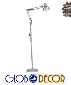 GloboStar® AUDREY 01469 Vintage Φωτιστικό Δαπέδου Μονόφωτο 1 x E27 Ασημί Μεταλλικό D15 x H190cm