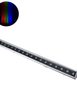 GloboStar® WASHER-DAIA S-90995 Μπάρα Φωτισμού Wall Washer LED 54W 5400lm 30° AC 230V Αδιάβροχο IP65 Μ100 x Π7.5 x Υ7cm Πολύχρωμο RGB DMX512 Display on Body – Ασημί