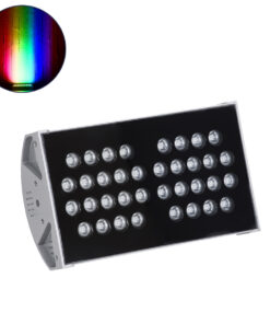 GloboStar® FLOOD-TENA 90222 Προβολέας Wall Washer για Φωτισμό Κτιρίων LED 72W 6120lm 10° DC 24V Αδιάβροχο IP65 L29.8 x W15.5 x H18cm RGBW DMX512 – Ασημί – 3 Years Warranty