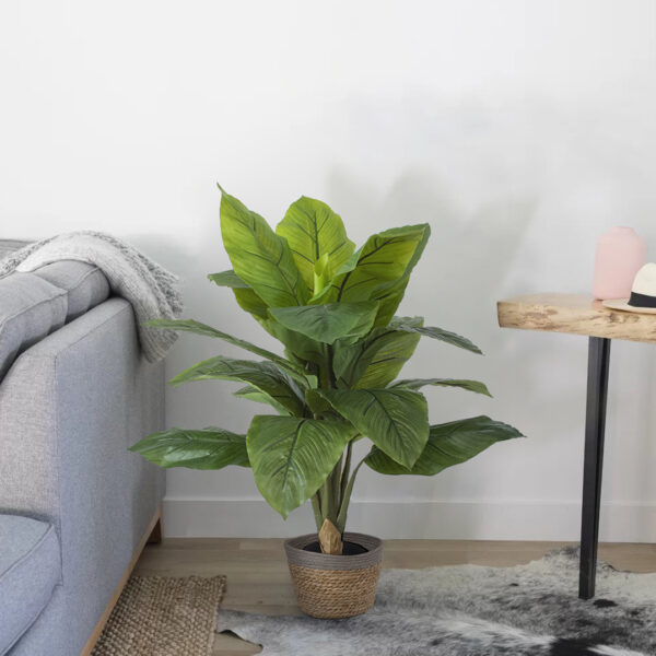 GloboStar® Artificial Garden ANTIPAROS 20289 Διακοσμητικό Πλεκτό Καλάθι – Κασπώ Γλάστρα – Flower Pot Μπεζ με Γκρι Φ22cm x Υ15cm