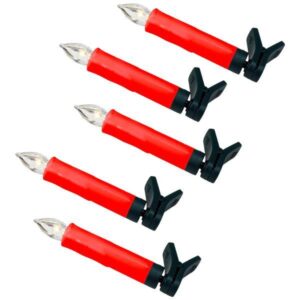 ΣΕΤ 5 ΑΣΥΡΜΑΤΑ ΚΕΡΙΑ ΔΕΝΤΡΟΥ LED, ΘΕΡΜΟ ΛΕΥΚΟ LED, ΚΟΚΚΙΝΟ ΚΕΡΙ, IP20 EUROLAMP – 600-11483