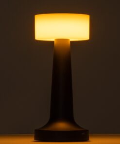 GloboStar® NANNA 76472 Μοντέρνο Επιτραπέζιο Φωτιστικό Πορτατίφ LED 1.5W 105lm 120° DC 5V Επαναφορτιζόμενο με Μπαταρία Li-ion 1800mAh – Διακόπτη Αφής με 3 Εναλλαγές Φωτισμού CCT Θερμό – Φυσικό – Ψυχρό 1500K – 4500K – 6000K Dimmable – D9 x 21cm – Μαύρο