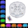 GloboStar® 79626 Υποβρύχια Διακοσμητική Φωτιζόμενη Βάση LED 5W για Μπουκάλια – Ποτήρια – Βάζα – Ναργιλέ Μπαταρίας με Ασύρματο Χειριστήριο IR Αδιάβροχη IP68 Πολύχρωμη RGB Dimmable
