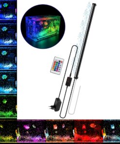 GloboStar® 79677 Φωτιστικό Ενυδρείου & Οξυγονωτής / Μηχανισμός Φυσαλίδων 67cm LED 24W 180° AC 230V Αδιάβροχο IP68 με Ασύρματο Χειριστήριο IR Πολύχρωμο RGB Dimmable