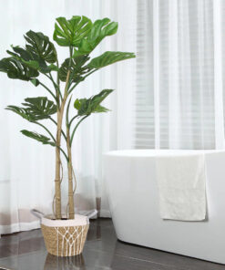 GloboStar® Artificial Garden SARDINIA 20335 ΣΕΤ 3 Διακοσμητικά Πλεκτά Καλάθια – Κασπώ Γλάστρες – Flower Pots Μπεζ με Μακραμέ A:Φ25cm x Υ20cm B:Φ30cm x Υ27cm C:Φ35cm x Υ30cm