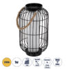 GloboStar® 76486 Αυτόνομο Ηλιακό Κρεμαστό/Επιτραπέζιο Φωτιστικό Φαναράκι LED SMD 1W 100lm με Ενσωματωμένη Μπαταρία 600mAh – Φωτοβολταϊκό Πάνελ με Αισθητήρα Ημέρας-Νύχτας Μαύρο Αδιάβροχο IP44 Θερμό Λευκό 2700K