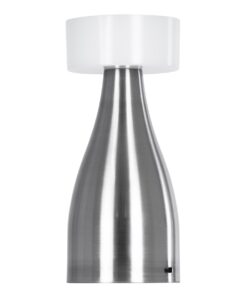 GloboStar® DOLLY 76468 Μοντέρνο Επιτραπέζιο Φωτιστικό Πορτατίφ LED 1.5W 105lm 120° DC 5V Επαναφορτιζόμενο με Μπαταρία Li-ion 1800mAh – Διακόπτη Αφής με 3 Εναλλαγές Φωτισμού CCT Θερμό – Φυσικό – Ψυχρό 1500K – 4500K – 6000K Dimmable – D9 x 21cm – Ασημί