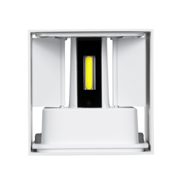 GloboStar® AXIS-S 60566 Φωτιστικό Τοίχου – Απλίκα Αρχιτεκτονικού Φωτισμού Εσωτερικού/Εξωτερικού Χώρου Up & Down LED 10W 1250lm 10 έως 60° AC 220-240V Αδιάβροχο IP65 Μ10 x Π10 x Υ10cm – Ψυχρό Λευκό 6000K – Λευκό – Bridgelux Chip – 3 Χρόνια Εγγύηση