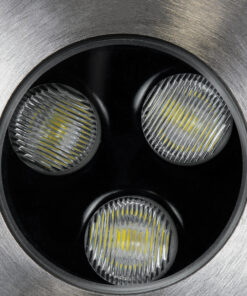GloboStar® UNDERGROUND-FANI S-90980 Χωνευτό Φωτιστικό Σποτ Δαπέδου LED 12W 1200lm 60° DC 24V Αδιάβροχο IP68 Φ10 x Υ7.5cm Ψυχρό Λευκό 6000K – Ανοξείδωτο Ατσάλι