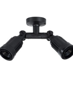 GloboStar® GRASEDO 61616 Βάση Κήπου με 2 Ντουί E27 για Λάμπες Σποτ PAR38 – Αδιάβροχη IP67 – Υψηλής Αντοχής ABS – VDE Certified – Μ40 x Π9.5 x Υ22cm – Μαύρο – 5 Years Warranty