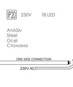 Φωτιστικό Σκαφάκι για 2x150cm Λάμπες LED T8 G13 Λευκό ACA – DELED2150SM