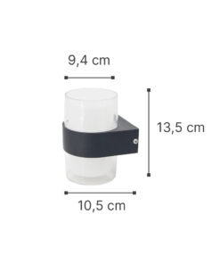 InLight Athabasca LED 8W 3000K Outdoor Wall Lamp Anthracite D:10,5cmx13,5cm (80203241)