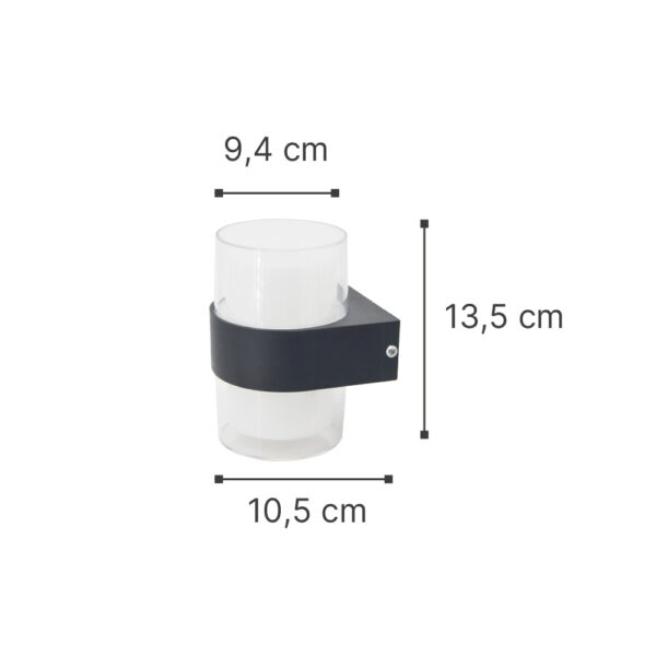 InLight Athabasca LED 8W 3000K Outdoor Wall Lamp Anthracite D:10,5cmx13,5cm (80203241)