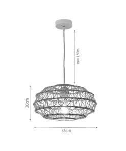 InLight Κρεμαστό Φωτιστικό από σχοινί 1xE27 D:35cm (4041-C)