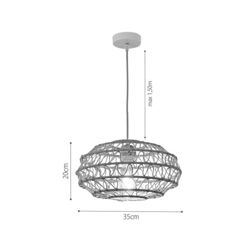 InLight Κρεμαστό Φωτιστικό από σχοινί 1xE27 D:35cm (4041-C)