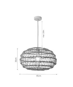InLight Κρεμαστό Φωτιστικό από σχοινί 1xE27 D:45cm (4041-B)