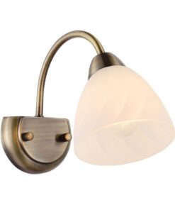 Φωτιστικό Απλίκα Τοίχου E14 Μεταλλικό Μπρονζέ-Λευκό ACA DECOR – DLX7391WBR