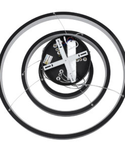 GloboStar® NEMESIS TRIO 61167-DECO Κρεμαστό Φωτιστικό Δαχτυλίδι-Κύκλος LED CCT 100W 12123lm 360° AC 220-240V – Εναλλαγή Φωτισμού μέσω Τηλεχειριστηρίου All In One Ψυχρό 6000k+Φυσικό 4500k+Θερμό 2700k Dimmable Φ25+40+60cm – Μαύρο – 3 Years Warranty