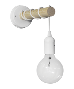Φωτιστικό τοίχου ξύλινο E/27AP STICK Λευκό- Heronia – 31-1111