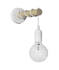 Φωτιστικό τοίχου ξύλινο E/27AP STICK Λευκό- Heronia – 31-1111