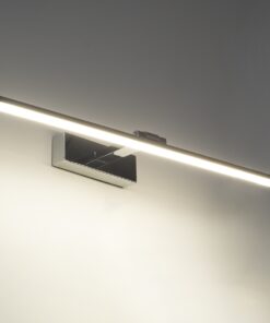 GloboStar® ELLIS 60445 Μοντέρνο Φωτιστικό Τοίχου – Απλίκα Καθρέπτη Μπάνιου – Πίνακα LED 12W 1400lm 120° AC 220-240V IP44 Μ60 x Π16 x Υ6cm – Φυσικό Λευκό 4500K – Χρώμιο Νίκελ – 3 Years Warranty