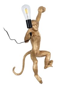 GloboStar® APES 01806 Μοντέρνο Φωτιστικό Τοίχου Απλίκα Μονόφωτο 1 x E27 Χρυσό Φιγούρα L34 x W31 x H61cm