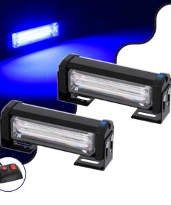 GloboStar® 85026 PRO Series ΣΕΤ 2 x Μπάρες Σήμανσης Οχήματος Αστυνομίας για Αυτοκίνητα & Φορτηγά 13 Προγραμμάτων Φωτισμού STROBE LED CREE CXB COB 18W DC 10-30V Αδιάβροχο IP65 Μπλε