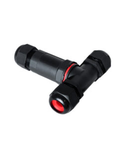 GloboStar® FAST-CONNECT 69917 Τριπλός Τ Αδιάβροχος IP68 Σύνδεσμος Ταχείας Σύνδεσης & Διακλάδωσης Καλωδίων – 1 x Είσοδος & 2 x Έξοδος – Εσωτερική Τριπλή Κλέμα με Συμβατή Διατομή Καλωδίων 3 x 0.5mm² έως 3 x 4mm² – 450V 24A Max – Μ10 x Π10 x Υ3cm – Μαύρο – 5 Years Warranty