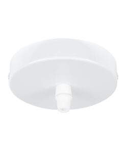 GloboStar® DIY 77500 Επιτοίχια Στρογγυλή Ροζέτα – Βάση για 1 Κρεμαστό Φωτιστικό – Φ10 x Υ2cm – Λευκό – Μεταλλικό – 5 Χρόνια Εγγύηση