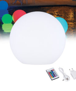 GloboStar® 85825 Ακρυλικό Φωτιστικό Μπάλα Εξωτερικού Χώρου – Πισίνας LED Globe 10W Φ40 Επαναφορτιζόμενο Μπαταρίας με Καλώδιο USB – Φορτιστή και Ασύρματο Χειριστήριο IR Αδιάβροχο IP65 Πολύχρωμο RGBW