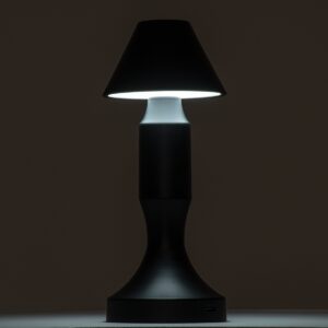GloboStar® LUNNA 76478 Μοντέρνο Επιτραπέζιο Φωτιστικό Πορτατίφ LED 1.5W 105lm 120° DC 5V Επαναφορτιζόμενο με Μπαταρία Li-ion 1800mAh – Διακόπτη Αφής με 3 Εναλλαγές Φωτισμού CCT Θερμό – Φυσικό – Ψυχρό 1500K – 4500K – 6000K Dimmable – D9 x 23cm – Ασημί